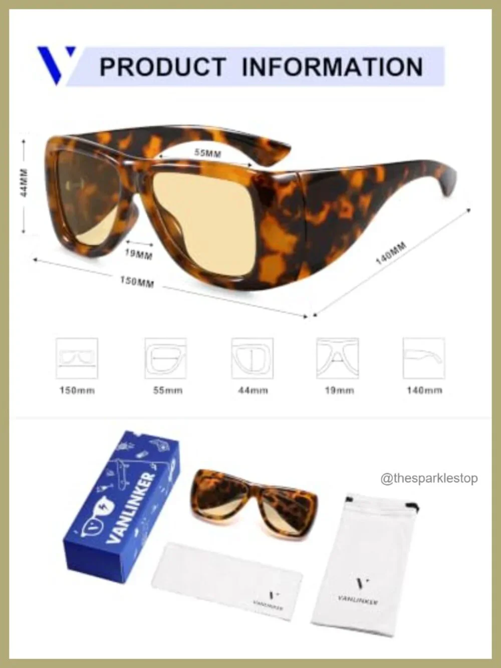 Retro Oversized Square Aviator Sunglasses for Men Women UV400 Protection Plastic